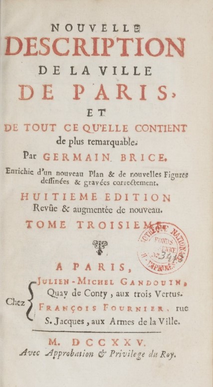 Nouvelle Description de la Ville de Paris et de tout ce quelle contient_1725